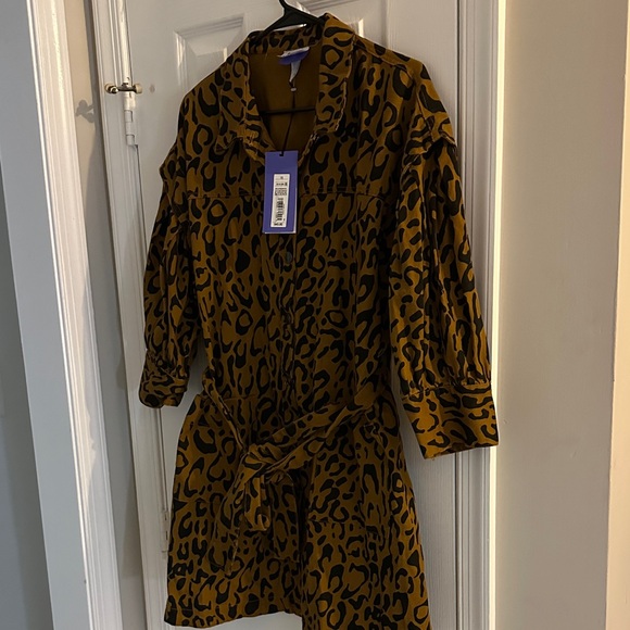 Future Collective Dresses & Skirts - Future collective Leopard-Print Shirt Dress